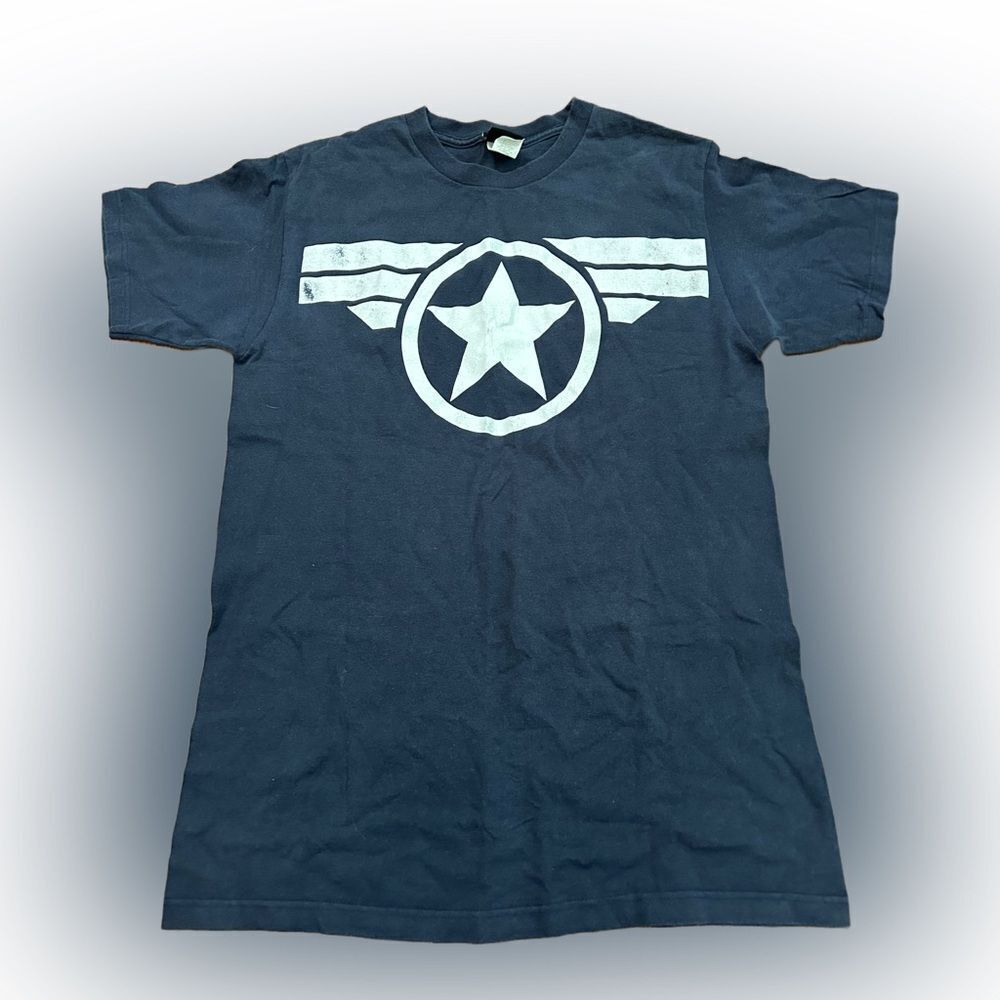 Vintage Marvel Mad Engine Captain America Steve Rogers Super Soldier Tshirt